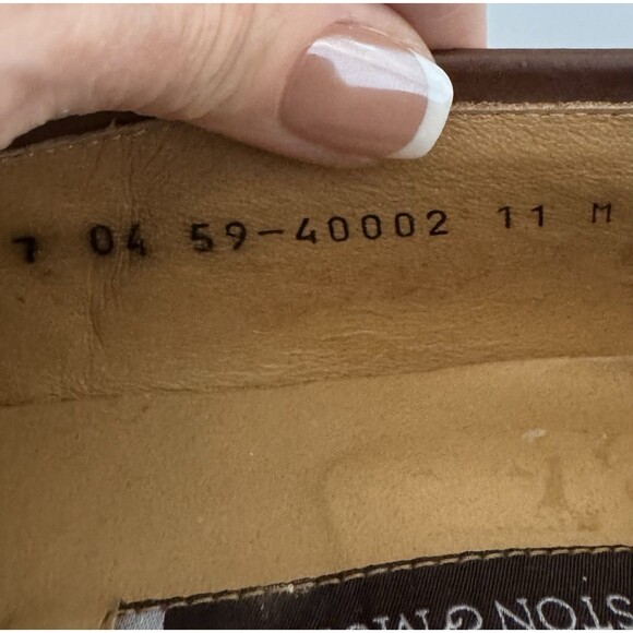 Johnston & Murphy Brown Leather Slip On Penny Loafers Men 11 M Classic Preppy‎